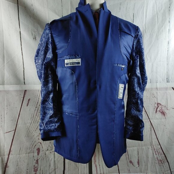 Jos A Bank 1905 The New Tradition Custom Made 41L Wool 2 Button Blue Suit Blazer - Picture 8 of 13